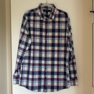 Mizzen+Main Performance Fabric Dress Shirt | Plaid | XL Trim